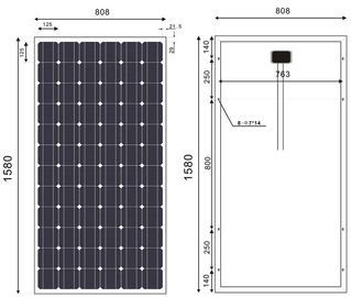 격자 - 연결된 발전 체계를 위한 190 와트 Monocrystalline 태양 단위