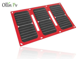 휴대용 태양 충전기 부대 4 겹 빨간색 이동할 수 있는 광전지 위탁 장치