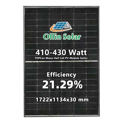 주문 N 유형 420W TOPCON N 유형 단결정 하프 셀 태양광 패널 online manufacture